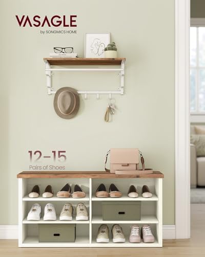 VASAGLE Shoe Bench, Storage Bench, 11.6 x 39.4 x 19.7 Inches