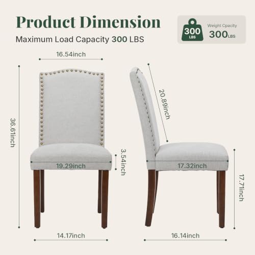 Dining Chairs Set of 2, Fabric Kitchen Chair for Living Room