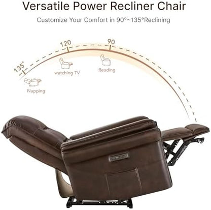 KISLOT Dual Motor Power Recliner Chair,Zero Gravity USB & Type-C, Espresso