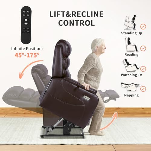 EONIX Dual Motor Power Lift Recliner Chair for Elderly with Heat & Massage