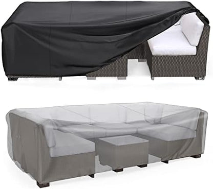Outdoor Patio Furniture Covers Waterproof 111"Lx74"Wx28.3"H Black