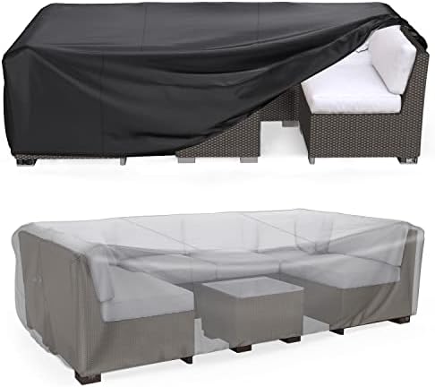 Outdoor Patio Furniture Covers Waterproof 108"Lx82"Wx28"H Black
