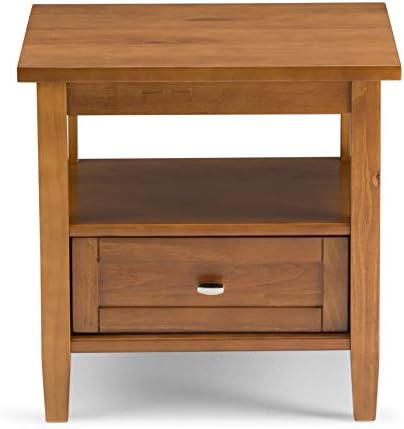 SIMPLIHOME Warm Shaker 20" End Tables in Light Golden Brown (Set of 2)