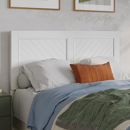 AFI, Berkshire Full Solid Wood Low Profile Platform Bed with Matching Footboard, White