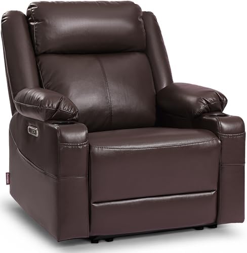 EONIX 24.8'' Wide Zero Clearance Wall Hugger Power Recliner, 5'7'', Brown