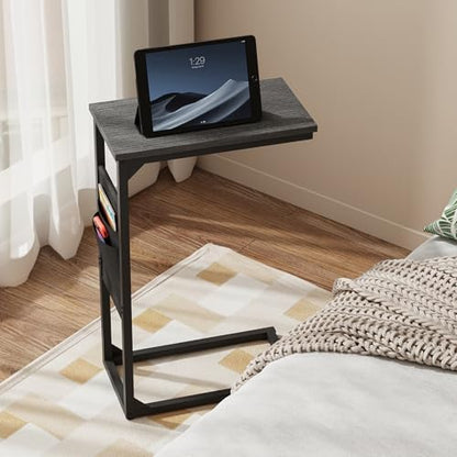 TUTOTAK C Shaped End Table, Side Table for Couch, Sofa Table