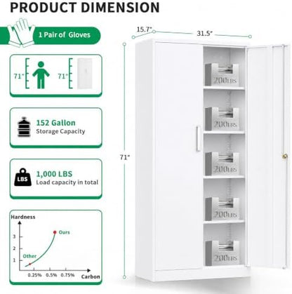 Metal Garage Storage Cabinet, Durable Metal Storage Solution