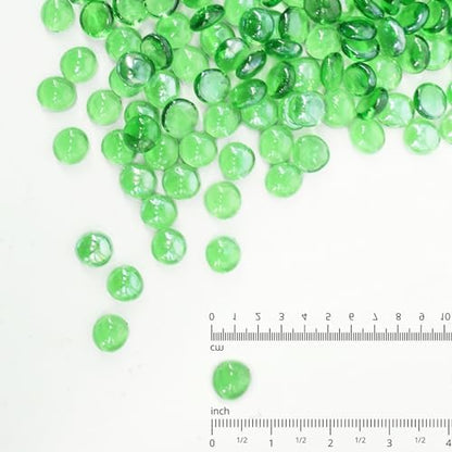 5 lbs Fire Pit Glass Beads,1/2 Inch Green Fire Glass Rocks