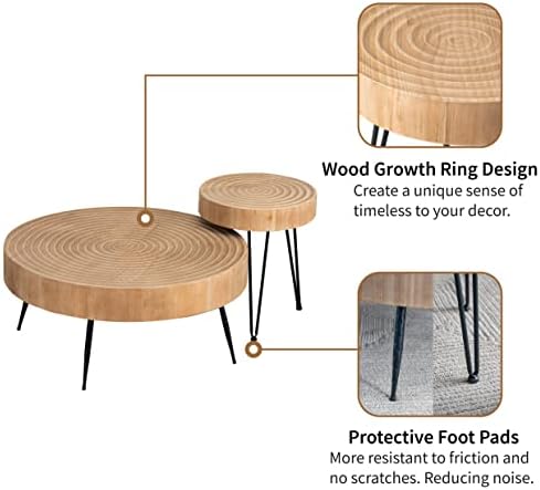 2-Piece Boho Farmhouse Nesting Table