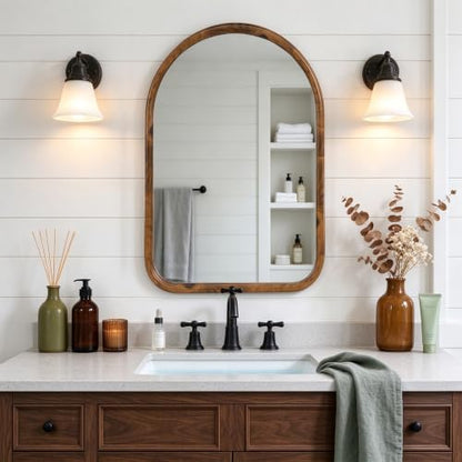 20"x30" Arch Wall Mirror, Natural