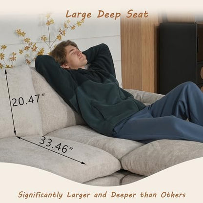 EASE MOOSE Sectional Boneless Couches, Oversized Sofa Bed for Living Room