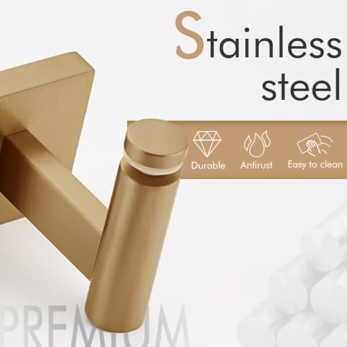KOKOSIRI Wall Shelves Bathroom Hardware Glass Floating Shelf 12-Inch for Bedroom, Living Room, Kitchen, Hanging Rack Champagne Bronze B1105CPG-L12