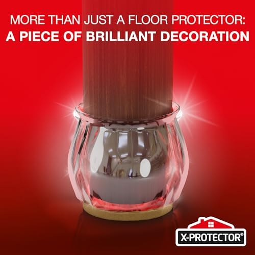16 PCS Chair Leg Floor Protectors with Felt Pads X-Protector - 1.4" - 1.8" - Furniture Pads for Hardwood Floors - Clear Chair Pads - Floor Protectors for Chairs - Beige Chair Leg Covers!