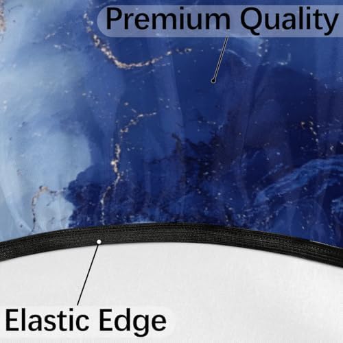 Marble Outdoor Round Fitted Tablecloth with Umbrella Hole Zipper 36-44