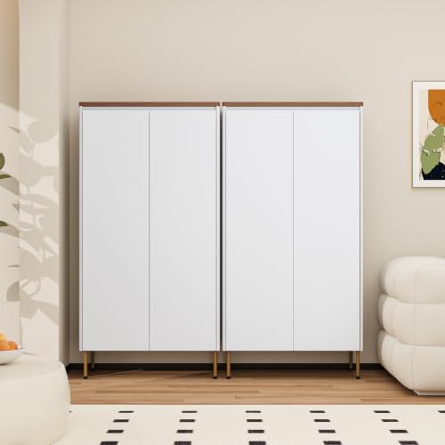 Metal Storage Cabinet, 47.5" Tall Pantry Cabinet with Doors and Adjustable Shelves, Freestanding Cupboard for Kitchen, Bathroom, Laundry, Office, Garage(White)