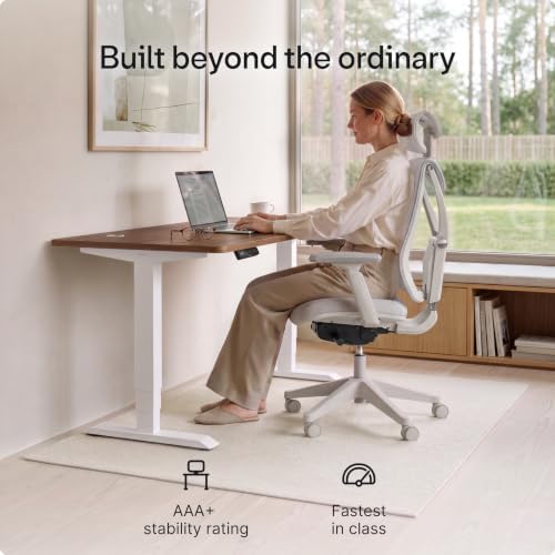 Desktronic HomePro Standing Desk 48x24 — Made in Europe, Ergonomic Sit Stand Home Office Desk, Electric Height Adjustable, Dual Motor, USB & USB-C Charging, Wobble-Free, Touchscreen, 3 Memory Presets