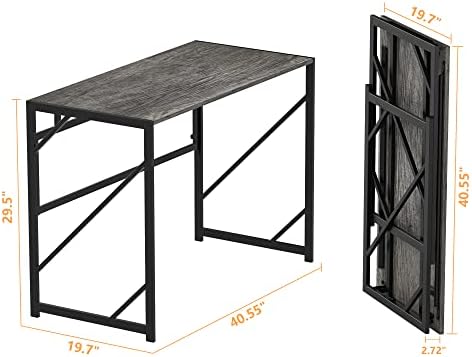 Folding Desk Writing Computer Desk for Home Office No-Assembly
