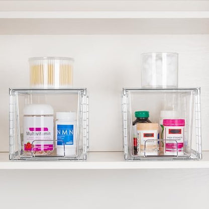 Vtopmart 2 Pack Large Stackable Storage Drawers, Clear