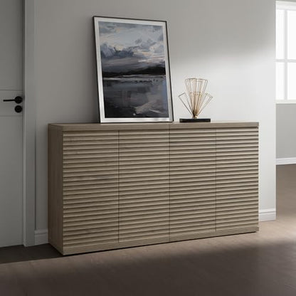 SICOTAS Buffet Cabinet with Storage Sideboard Cabinet with Doors & Shelves