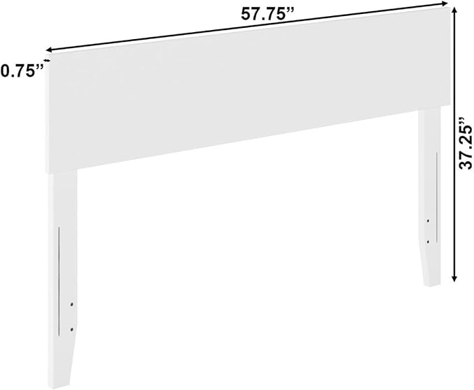AFI, Orlando Full Adjustable Modern Solid Wood Panel Headboard, White