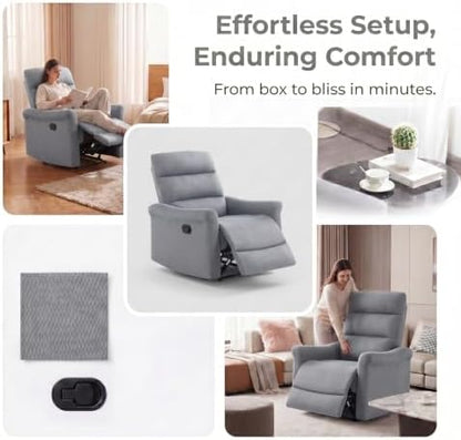 NicBex Manual Recliner Chair with Adjustable Backrest for Living Room, Gray