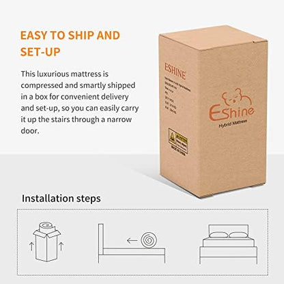 ESHINE King Adjustable Bed Frame with 12" Mattress, Zero Gravity