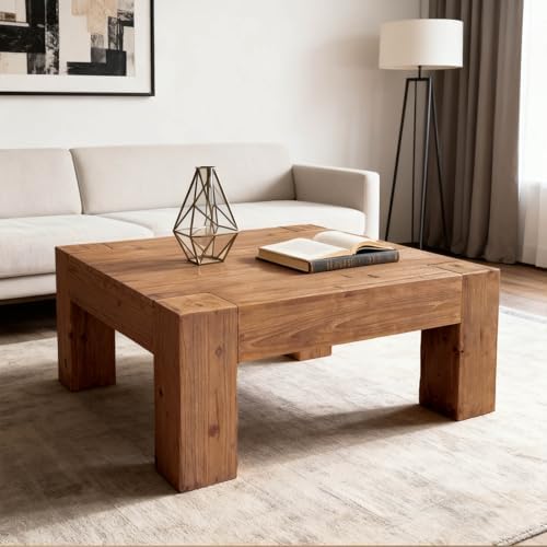 Square Large Coffee Table for Living Room Mid Century Modern Center Table