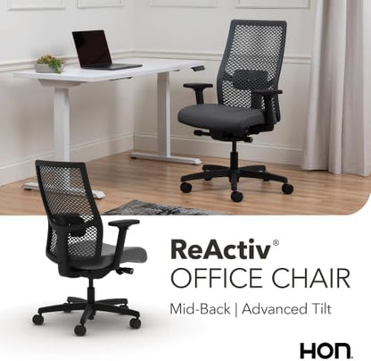HON Ignition 2.0 ReActiv Ergonomic Office Chair, Lumbar Support, Graphite