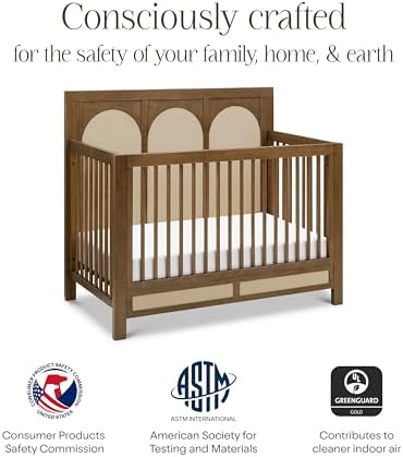 NAMESAKE Eloise 4-in-1 Crib, Natural Walnut & Performance Sand Eco-Weave