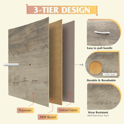 WLIVE 8 Drawer Fabric Dresser for Bedroom, Tall Storage Tower, Greige