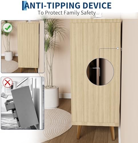28"W 3 Drawers Dresser for Bedroom with LED and Charging Station, Oak