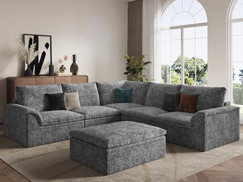 EASE MOOSE 115" Modular Sectional Sofa, Boneless Couches for Living Room