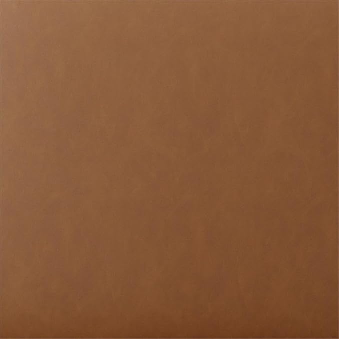 Studio Living Warren 18" Cube Ottoman, Urban Transitional, Fully Assembled, Vegan Leather Fabric, Carmel