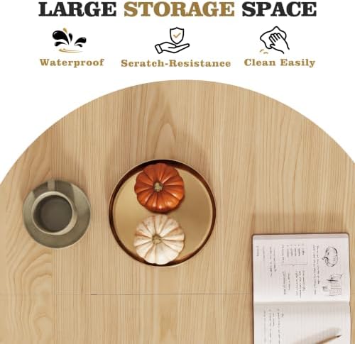 Vipbear 35.5'' Round Dining Table for 2-4 with 2-Tier Storage Shelf