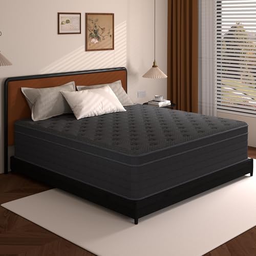 Queen Size Mattress 12 Inch,Hybrid Mattress in a Box with Individual Pocket Spring,Gel Memory Foam Queen Mattress,Breathable Supportive and Pressure Relief for Cool Night,Medium Firm
