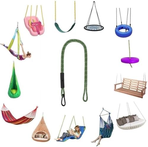 Heavy Duty Tree Swing Ropes, Hammock Tree Straps Hanging Kit, for Outdoor Swings Hammock Playground Set Accessories (6.75ft,81",Green,1Pack)