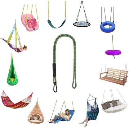 Heavy Duty Tree Swing Ropes, Hammock Tree Straps Hanging Kit, for Outdoor Swings Hammock Playground Set Accessories (3.41ft,41",Green,1Pack)