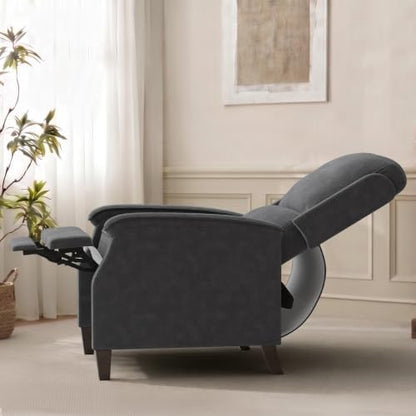 VKNOW Recliner Chair, Fabric Recliner with Adjustable Back, Dark Grey