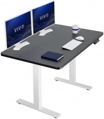 VIVO Electric Standing Desk, Solid 1-Piece 48" x 30" Black Top