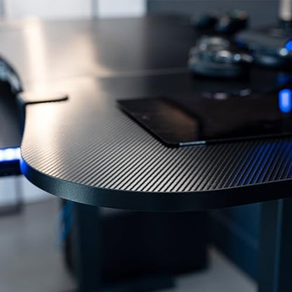 VIVO Electric Dual Motor Standing Desk, 63" x 32" Black Carbon Fiber Top