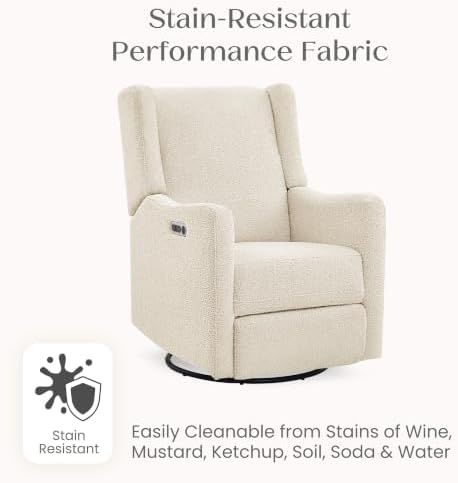 Delta Children Mercer Electronic Power Recliner and Swivel Glider with USB-A and Type-C Ports - Greenguard Gold Certified - Stain-Resistant Performance Fabric is Oeko-TEX Standard 100 Certified, Shell