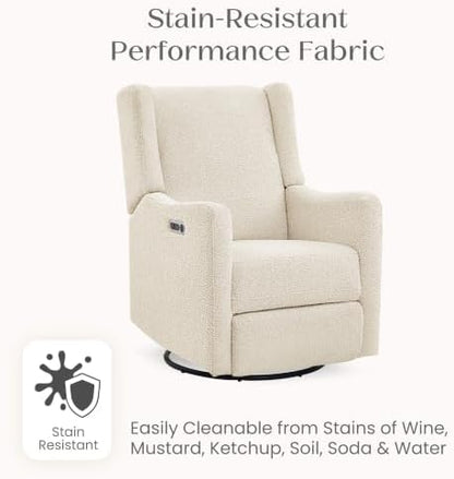 Delta Children Mercer Electronic Power Recliner and Swivel Glider with USB-A and Type-C Ports - Greenguard Gold Certified - Stain-Resistant Performance Fabric is Oeko-TEX Standard 100 Certified, Shell