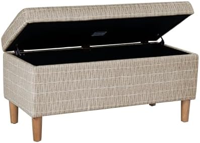 HomePop Malmo 36" Storage Bench - Tan Geometric Pattern