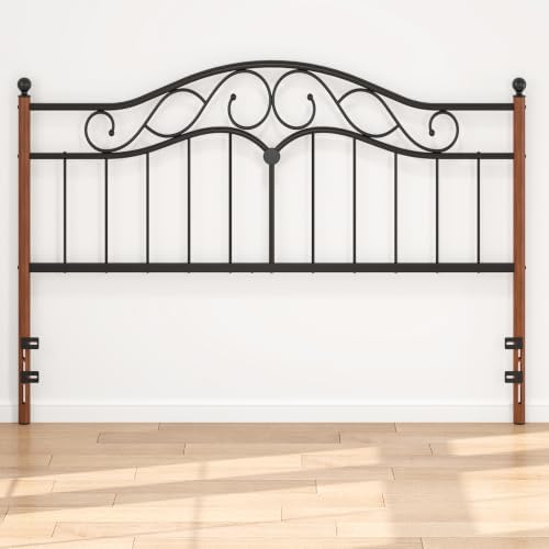 King Size Headboard Only, Vintage Metal Headboard for King Bed Black