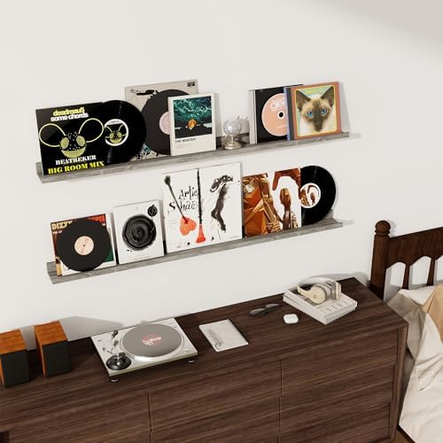 48 Inch Floating Shelves, Grey Picture Ledge Shelf Set of 2