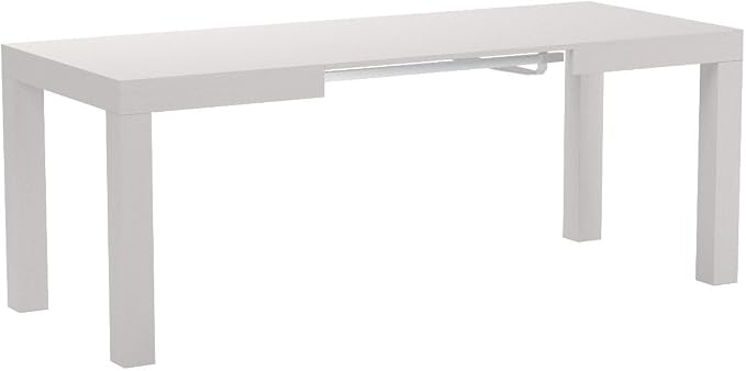 Mobili Fiver, First Extendable Table, 47.2(78.7) x31.5 in, Ashwood White, for 6-8 People, Expandable Dining Table for Kitchen, Living Room, Italian Furniture