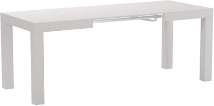 Mobili Fiver, First Extendable Table, 47.2(78.7) x31.5 in, Ashwood White, for 6-8 People, Expandable Dining Table for Kitchen, Living Room, Italian Furniture