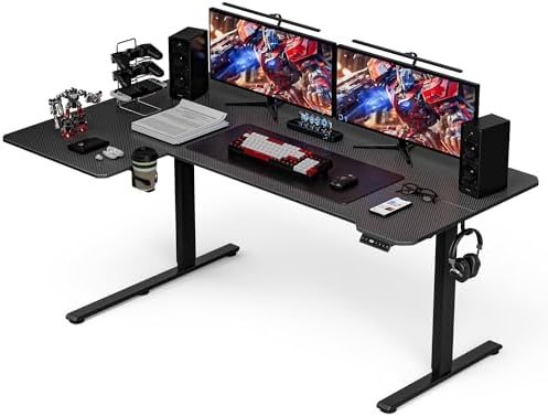 Acrolix L Shaped Electric Standing Desk,71x43.5 Reversible,Black Carbon