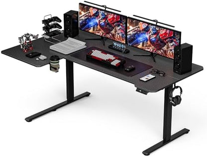 Acrolix L Shaped Electric Standing Desk,71x43.5 Reversible,Black Carbon