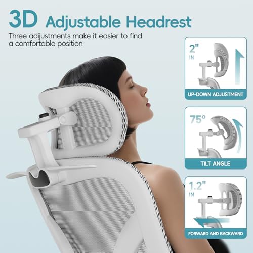 Ergonomic Office Chair, Home Office Desk Chairs with Adjustable Lumbar